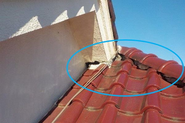 初日に屋根を調査して、隙間が見つかった場所